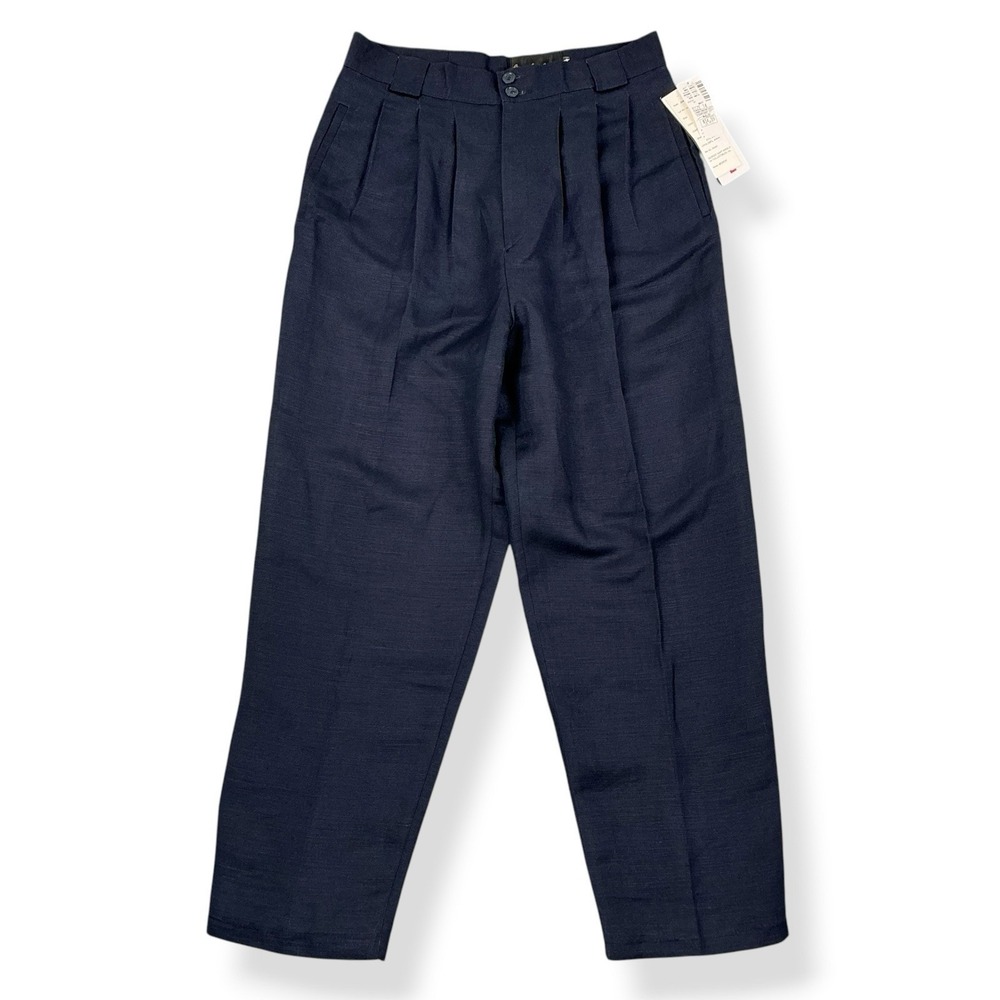 Giorgio Sant Angelo Pants Women 14 (29x27.5) Blue Relaxed Taper Trouser VTG NWT